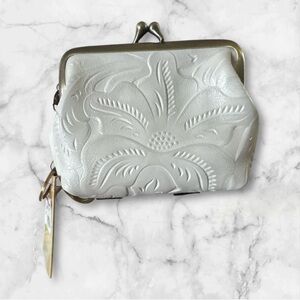 Patricia Nash Borse Full-grain Leather Frame Coin Purse NWT